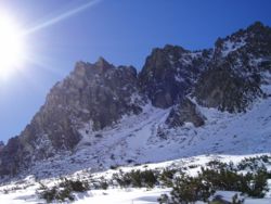 Zimní slunce nad Vysokými Tatrami